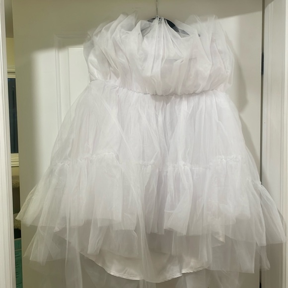 Fashion Nova Tulle Mini Dress White - Picture 1 of 4